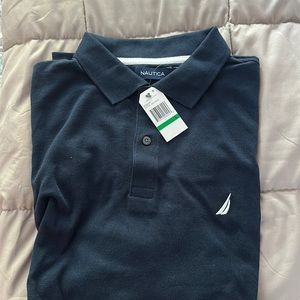 Men’s Nautica polo shirt, blue, new with tags.